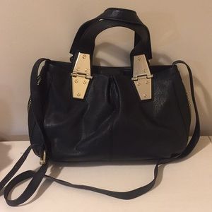 Black and gold detail hand bag